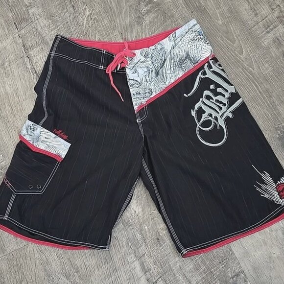 Andy Iron Vintage  Billabong Andy Irons Board Shorts - Picture 1 of 4